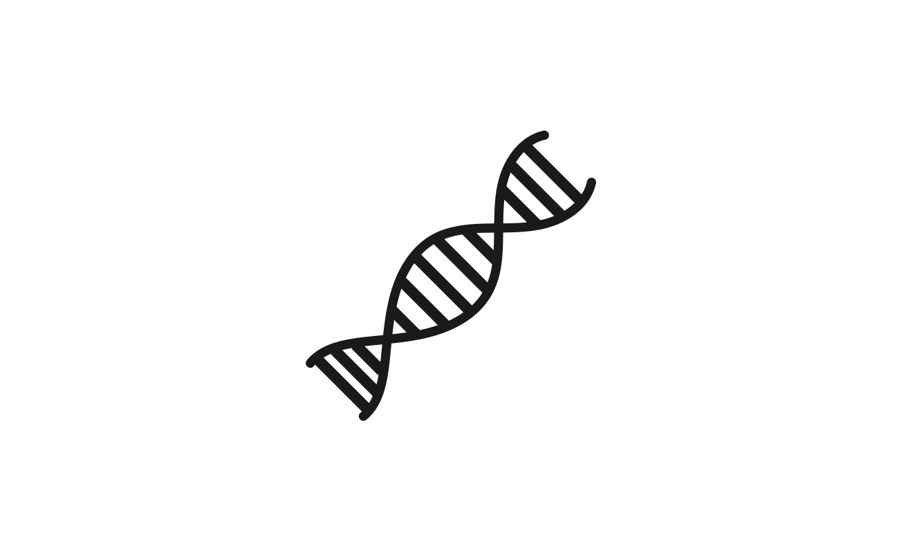 Black and white icon of DNA